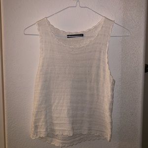 Brandy Melville Cream Knit Cropped Tank